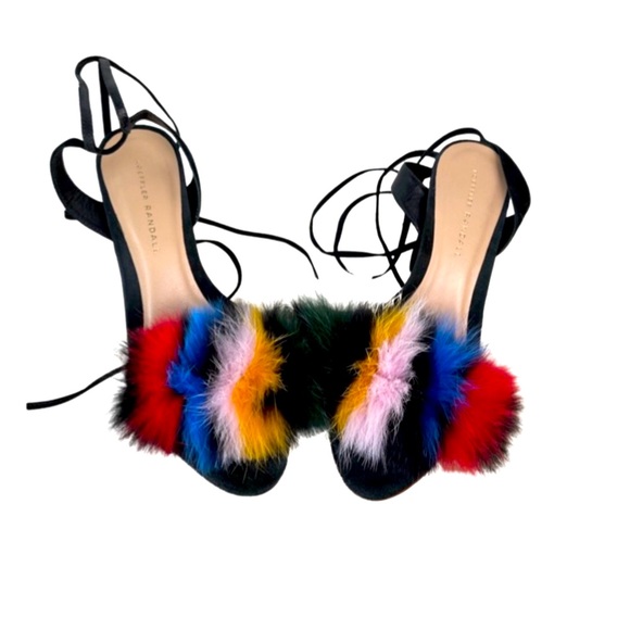 Loeffler Randall Black Nicolette Fox Fur-Trimmed - Picture 4 of 10